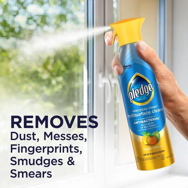 Alt view image 3 of 7 - ICUTE-Pledge® Everyday Cleaner Multi Surface Antibacterial Cleaner, Aerosol, Fresh Citrus, 9.7 oz