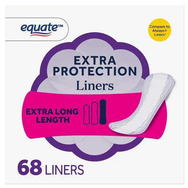 Alt view image 7 of 7 - ICUTE-Equate Extra Protection Everyday Panty Liners, Extra Long Length, 68 Count