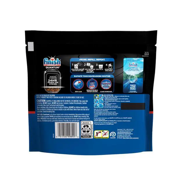 Alt view image 6 of 6 - ICUTE-Finish Quantum Dishwasher Pods, No Pre-Rinse Dishwasher Detergent Tabs Soap, Advanced Clean, 14 Count