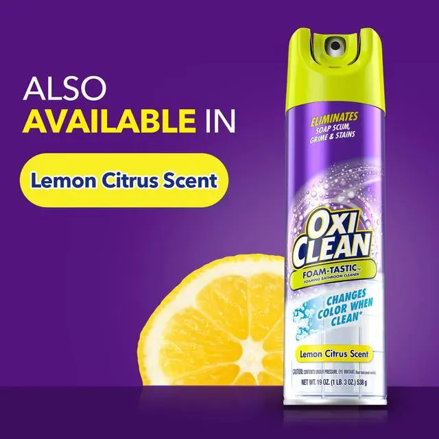 Alt view image 4 of 6 - ICUTE-OxiClean Foam-Tastic Foaming Bathroom Cleaner, Removes Soap Scum, Grime & Stains, Fresh Scent, 19 oz