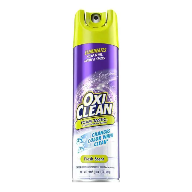 Alt view image 5 of 6 - ICUTE-OxiClean Foam-Tastic Foaming Bathroom Cleaner, Removes Soap Scum, Grime & Stains, Fresh Scent, 19 oz