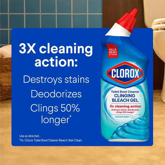 Alt view image 3 of 7 - ICUTE-Clorox Toilet Bowl Cleaner Clinging Bleach Gel, Ocean Mist, 24 fl oz, 2 Pack