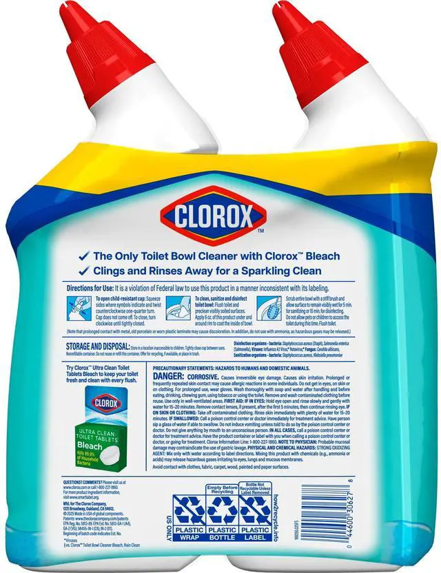 Alt view image 7 of 7 - ICUTE-Clorox Toilet Bowl Cleaner Clinging Bleach Gel, Ocean Mist, 24 fl oz, 2 Pack