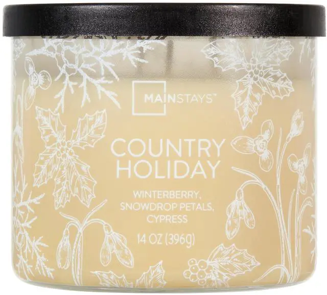 Main image of ICUTE-Mainstays 3-Wick Ombre Wrapped Country Holiday Scented Jar Candle, 14 oz