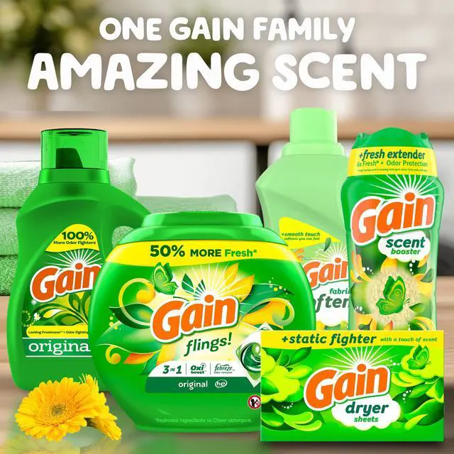 Alt view image 3 of 5 - ICUTE-Gain Laundry Liquid Fabric Softener and Conditioner, Original Scent, 44 fl oz, 60 Loads