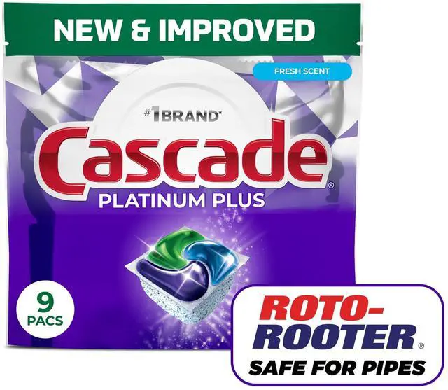 Main image of ICUTE-Cascade Platinum Plus Dishwasher Pods, Dishwasher Detergent, Dish Detergent Soap, Lemon, 9 Count