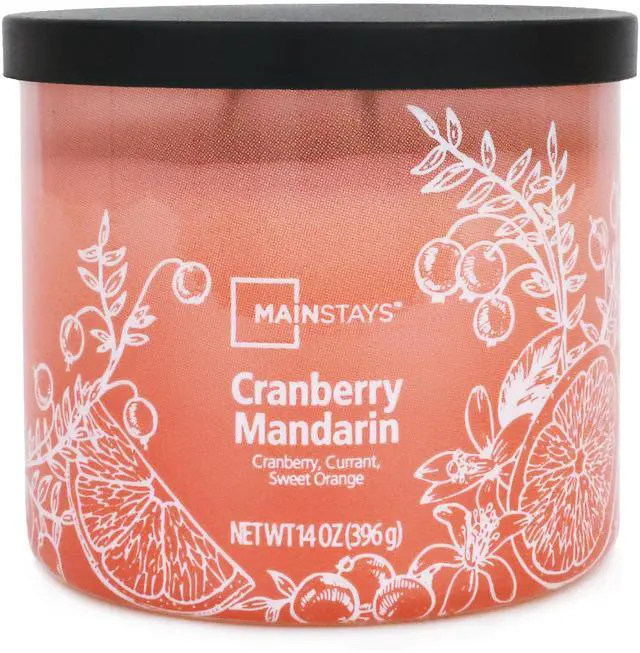Main image of ICUTE-Mainstays 3-Wick Ombre Wrap Cranberry Mandarin Candle, 14 Ounce