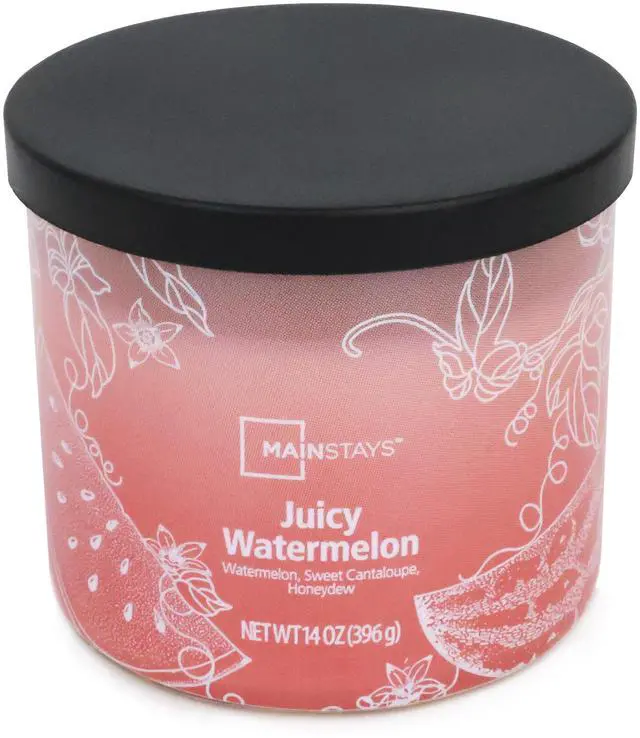 Main image of ICUTE-Mainstays 3-Wick Ombre Wrap Juicy Watermelon Candle, 14 oz