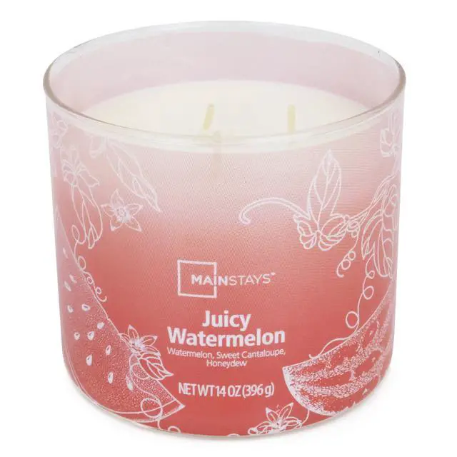 Alt view image 5 of 6 - ICUTE-Mainstays 3-Wick Ombre Wrap Juicy Watermelon Candle, 14 oz