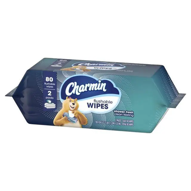 Alt view image 6 of 6 - ICUTE-Charmin Flushable Wet Wipes, 2 packs, 40 Wipes Per Pack, 80 Total Wipes