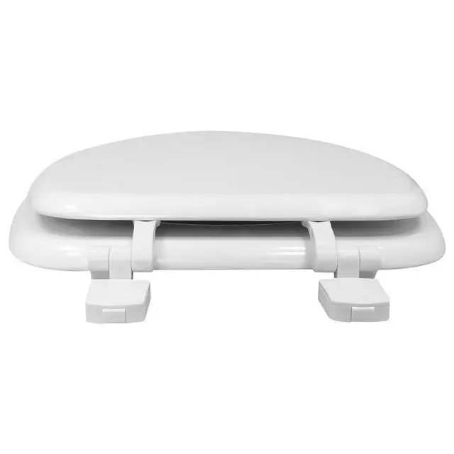 Alt view image 5 of 6 - ICUTE-Mainstays Elongated White Toilet Seat with Durable Rice Husk Material