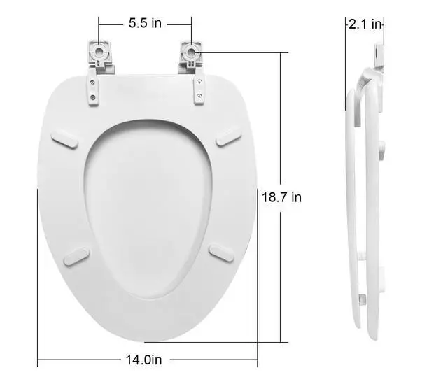 Alt view image 2 of 6 - ICUTE-Mainstays Elongated White Toilet Seat with Durable Rice Husk Material