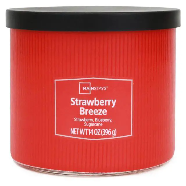 Alt view image 3 of 5 - ICUTE-Mainstays Textured Wrap Strawberry Breeze 3-Wick Candle, 14 oz