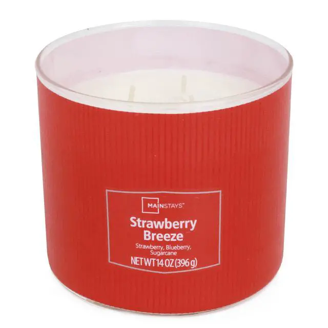 Alt view image 5 of 5 - ICUTE-Mainstays Textured Wrap Strawberry Breeze 3-Wick Candle, 14 oz