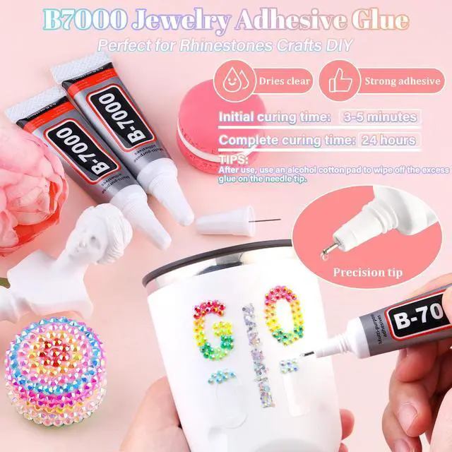 Alt view image 3 of 7 - BELLEBOOST 35000Pcs Jelly Rhinestones Bedazzling Kit with B7000 Jewelry Glue, 24 Colors 3mm Resin Flatback Gems, Bedazzler Kit for Crafting Bling Book Shoes Diamond Art Nail Decor