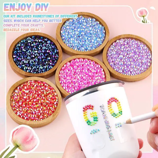 Alt view image 4 of 7 - BELLEBOOST 35000Pcs Jelly Rhinestones Bedazzling Kit with B7000 Jewelry Glue, 24 Colors 3mm Resin Flatback Gems, Bedazzler Kit for Crafting Bling Book Shoes Diamond Art Nail Decor