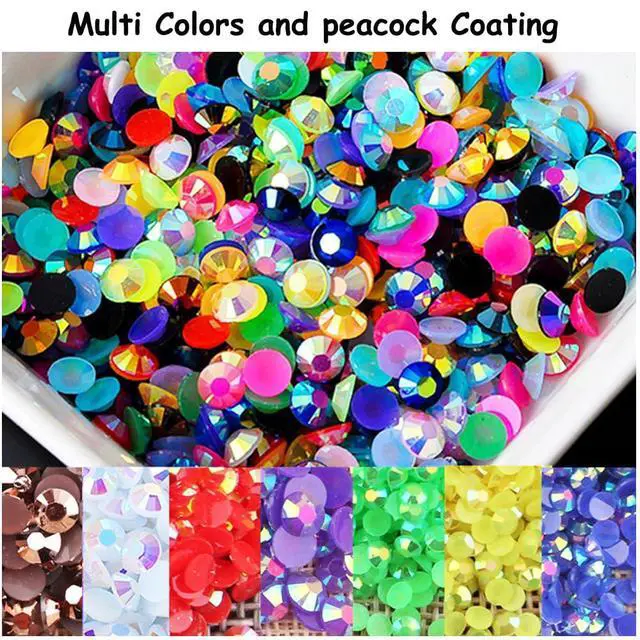 Alt view image 4 of 7 - 22000PCS Resin Rhinestones for Crafting, 28 Multicolor Mixed 3mm 4mm 5mm Non-Hotfix Stones, Bulk Colorful Jelly AB Bedazzling Gems with B7000 Glue for DIY Crafts for DIY Art