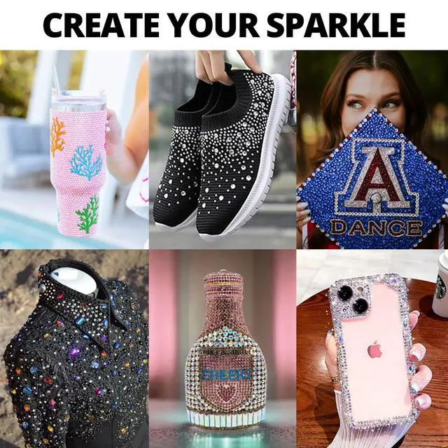 Alt view image 6 of 6 - 17000Pcs Resin Rhinestones for Bedazzling Crafting, 4mm Jelly Multicolor Bedazzled Rainbow Flatback Gems Set, Colorful Bedazzler Jewel Gemstone for Clothes Crafts Clothing Nail Art with B7000 Glue
