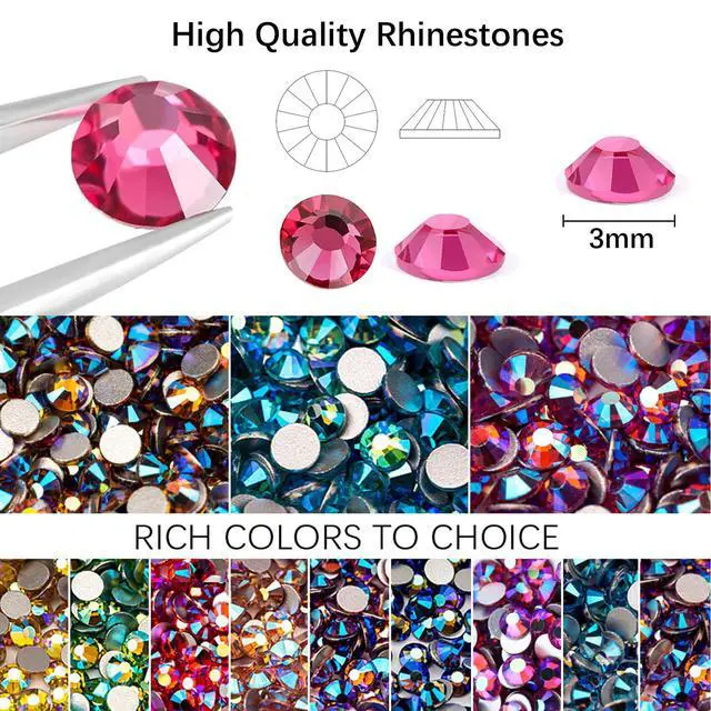 Alt view image 4 of 7 - 48000Pcs Resin Jelly Rhinestones for Crafting, Bedazzling Kit with Flatback Gems Rhinestones, 48 Color 3mm Flatback Gems for Diamond Art DIY Crafts Clothing Shoes Nail Art Decoration