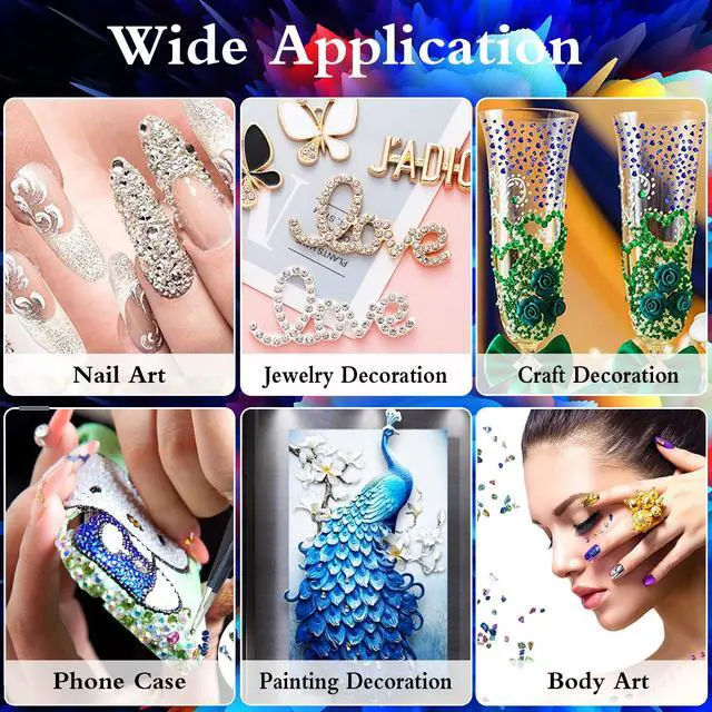 Alt view image 7 of 7 - 48000Pcs Resin Jelly Rhinestones for Crafting, Bedazzling Kit with Flatback Gems Rhinestones, 48 Color 3mm Flatback Gems for Diamond Art DIY Crafts Clothing Shoes Nail Art Decoration