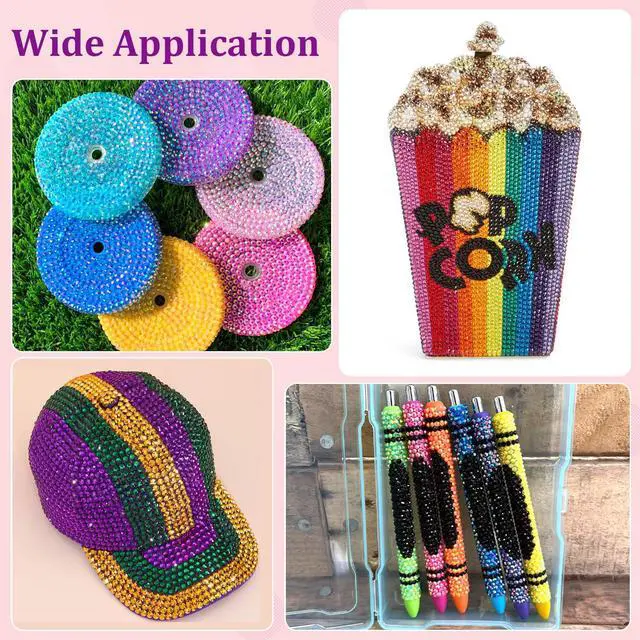 Alt view image 6 of 7 - 24000Pcs Resin Rhinestones for Bedazzling with Tweezers, Multicolor 3mm Rhinestones for Crafting with B7000 Jewelry Glue for DIY Crafts Clothing Tumblers Shoes Fabric Nail Art