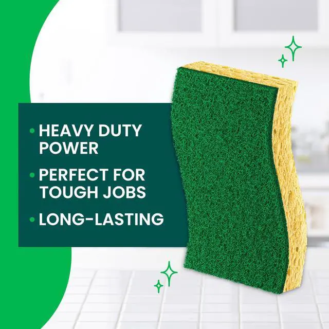Alt view image 3 of 6 - Scotch-Brite Heavy Duty Scrub Sponge, 9 Pack | Kitchen Sponges for Cleaning Home, Bathroom, Effective + Gentle Dish Scrubber, Safe on Nonstick surfaces