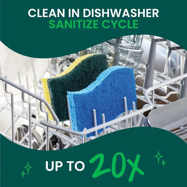 Alt view image 5 of 6 - Scotch-Brite Heavy Duty Scrub Sponge, 9 Pack | Kitchen Sponges for Cleaning Home, Bathroom, Effective + Gentle Dish Scrubber, Safe on Nonstick surfaces