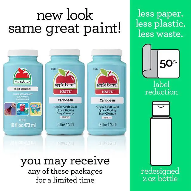 Alt view image 2 of 7 - Apple Barrel Acrylic Paint in Assorted Colors (16 Ounce), 21123 Bright Red