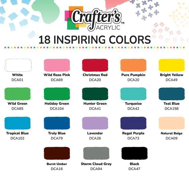 Alt view image 2 of 6 - DecoArt Crafters Acrylic Paint Set Popular Colors, 18 Bottles (2 fl oz) Easy Craft Paints, Classrooms, Art Projects & DIY Crafts
