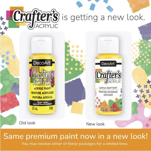 Alt view image 3 of 6 - DecoArt Crafters Acrylic Paint Set Popular Colors, 18 Bottles (2 fl oz) Easy Craft Paints, Classrooms, Art Projects & DIY Crafts