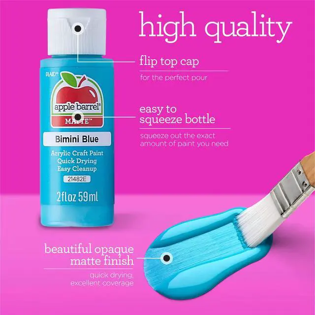 Alt view image 5 of 6 - Apple Barrel Acrylic Paint in Assorted Colors 2 Ounce, 2 Fl Oz (Pack of 1), Berry Red