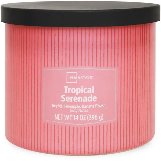 Alt view image 2 of 5 - Mainstays 3-Wick Textured Wrapped Candle, Tropical Serenade, 14 oz