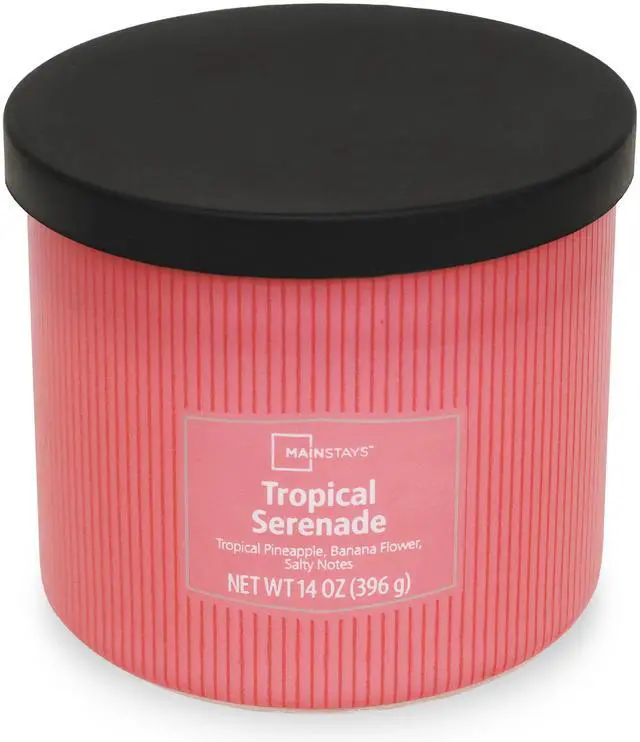 Alt view image 3 of 5 - Mainstays 3-Wick Textured Wrapped Candle, Tropical Serenade, 14 oz