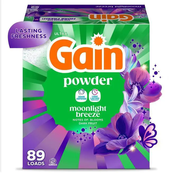 Main image of Gain Powder Laundry Detergent, Moonlight Breeze Scent, 82 oz, 89 Loads