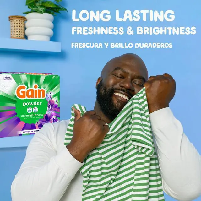 Alt view image 2 of 6 - Gain Powder Laundry Detergent, Moonlight Breeze Scent, 82 oz, 89 Loads