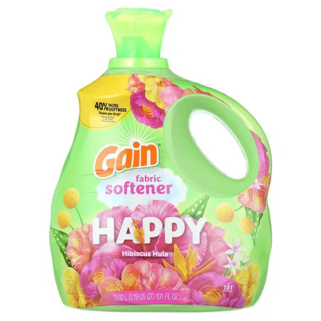 Alt view image 2 of 7 - Gain Liquid Fabric Softener and Conditioner, Happy, Hibiscus Hula Scent, 101 fl oz, 151 Loads