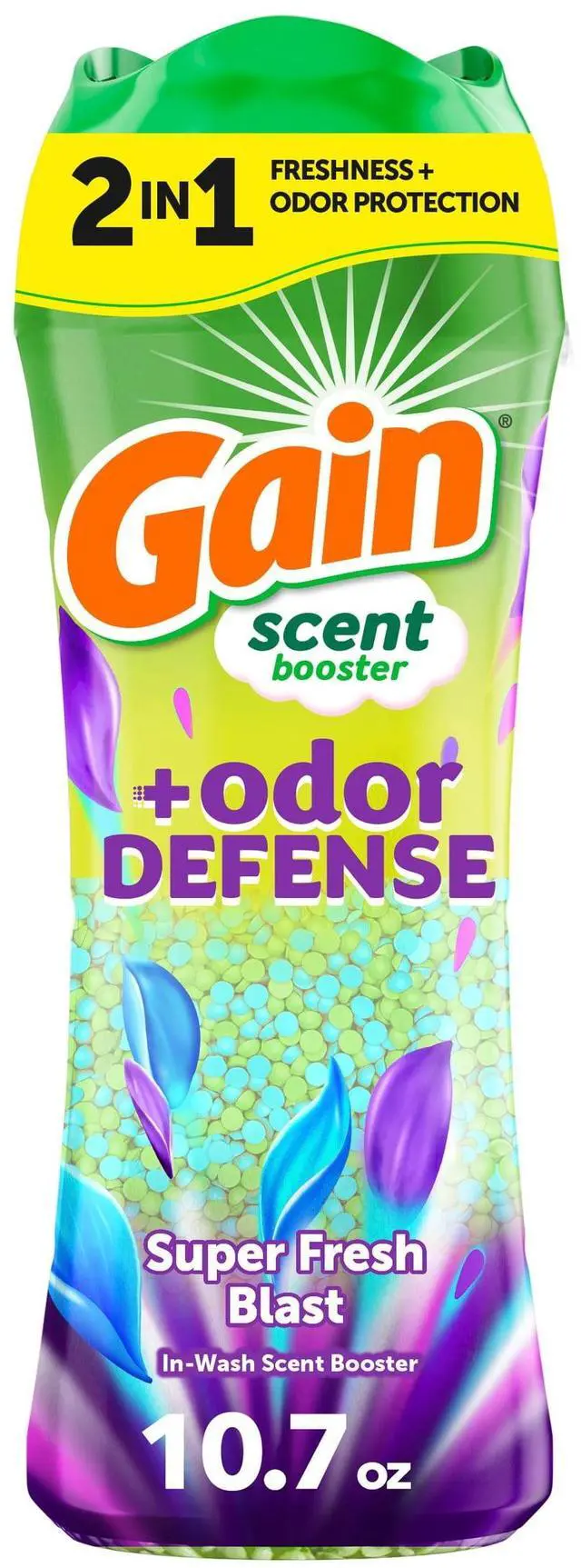 Main image of Gain Laundry Scent Beads, Odor Defense 2-in-1 In-Wash Scent Booster, Super Fresh Blast Scent, 10.7 oz