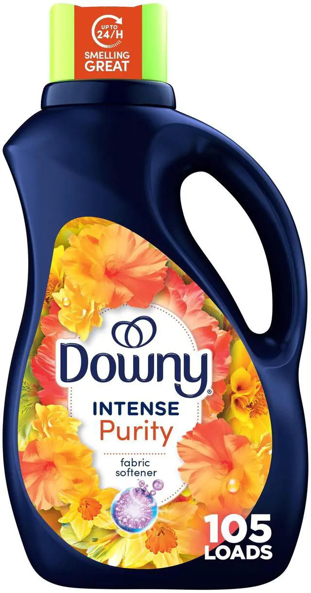 Main image of Downy Intense Liquid Fabric Softener and Conditioner, Purity Scent, 77 fl oz, 105 Loads