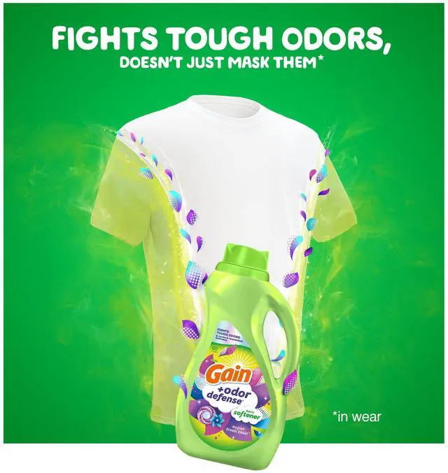 Alt view image 5 of 7 - Gain Odor Defense Liquid Fabric Softener and Conditioner, Super Fresh Blast, 100 fl oz, 136 Loads
