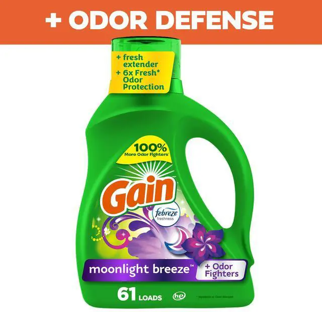 Main image of Gain Laundry Detergent Liquid with Odor Fighters, Moonlight Breeze Scent, 88 fl oz, 61 Loads