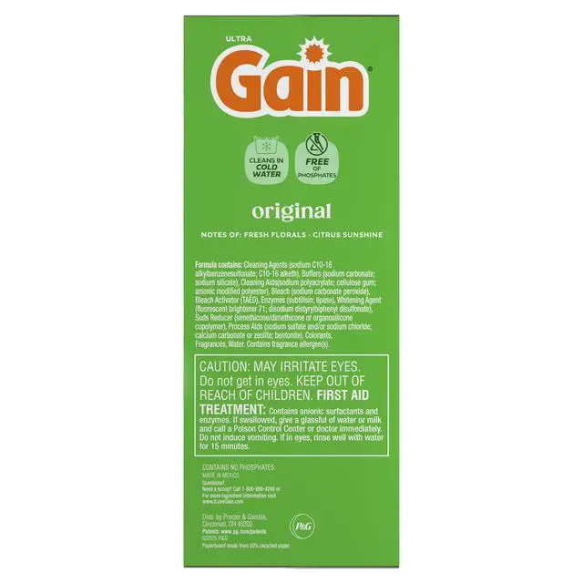 Alt view image 3 of 7 - Gain Powder Laundry Detergent, Original Scent, 82 oz, 89 Loads