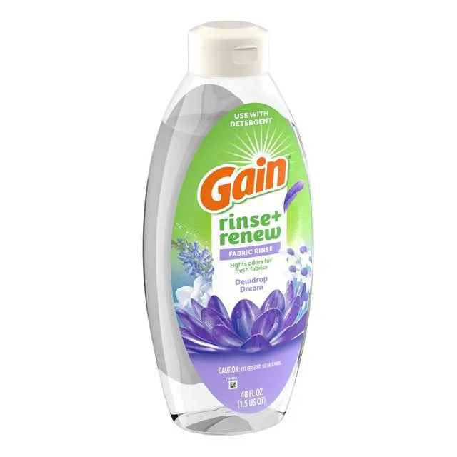 Alt view image 6 of 6 - Gain Rinse and Fabric Softener Rinse, Odor Fighter, Dewdrop Dream, 48 fl oz