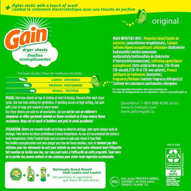Alt view image 5 of 6 - Gain Dryer Sheets, Original Scent, 120 Count