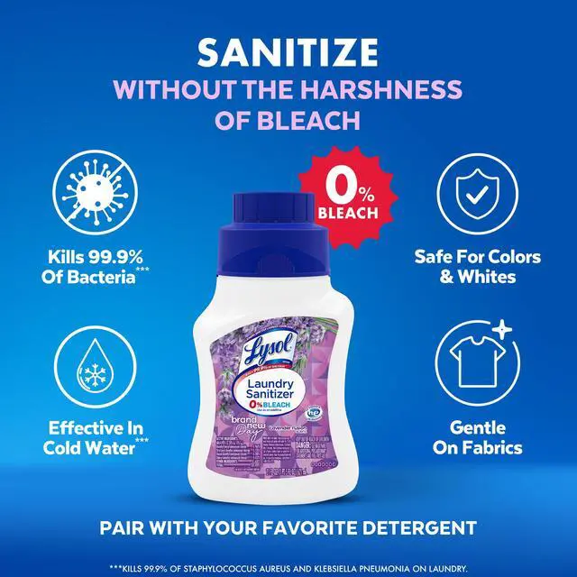 Alt view image 2 of 6 - Laundry Sanitizer Additive, Eliminates Odor Causing Bacteria, Lavender Fusion, 21 oz