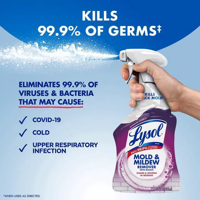 Alt view image 4 of 6 - Lysol Mold and Mildew Foamer Cleaner with Bleach, Stain Remover, 32 fl oz