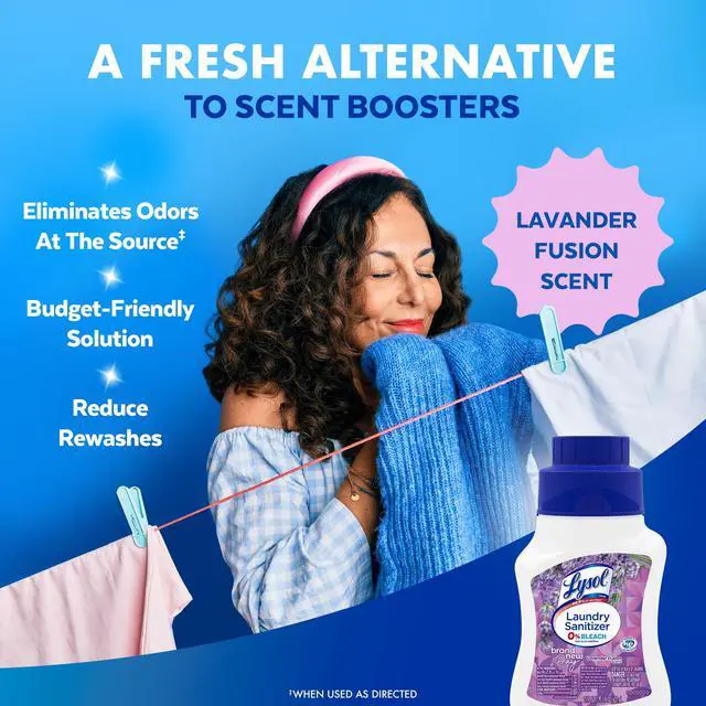 Alt view image 3 of 6 - Laundry Sanitizer Additive, Eliminates Odor Causing Bacteria, Lavender Fusion, 21 oz