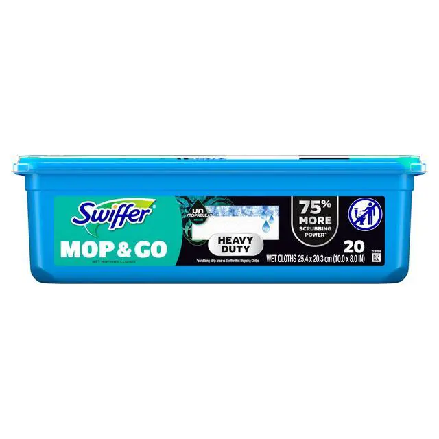 Alt view image 5 of 5 - Swiffer Mop & Go Heavy Duty Wet Refills, Unstopables, 20 Count