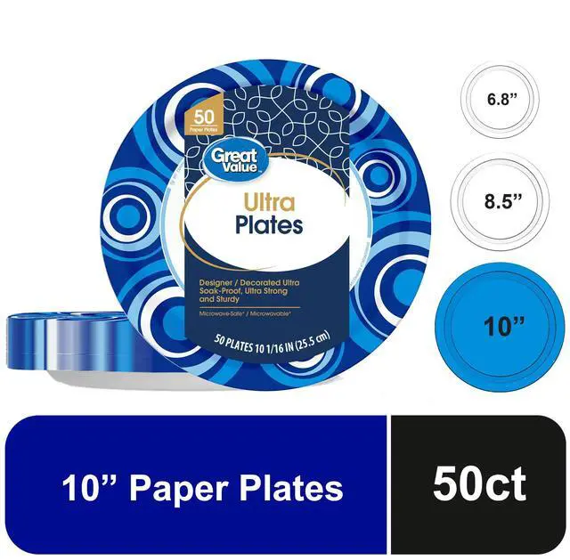 Main image of Great Value Ultra Paper Plates, 10 in, 50 Count