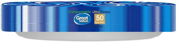 Alt view image 6 of 6 - Great Value Ultra Paper Plates, 10 in, 50 Count