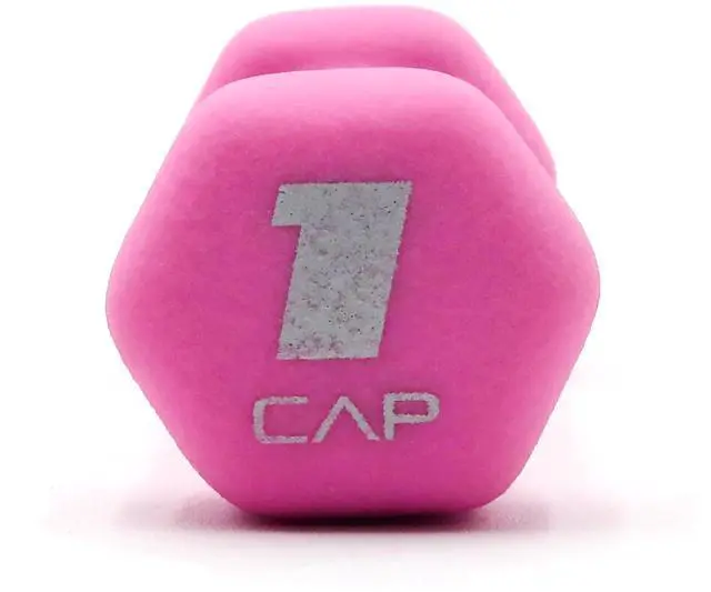 Alt view image 3 of 6 - (2 pack) CAP, 1lb Neoprene Dumbbell, Pink, Single